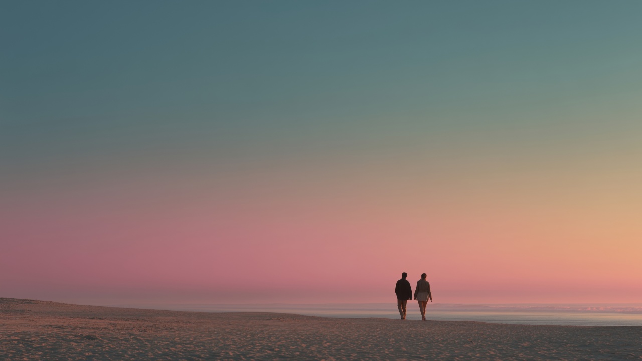 intimate moments wallpaper, nature romance, seaside escape, background for desktop wallpaper (horizontal)