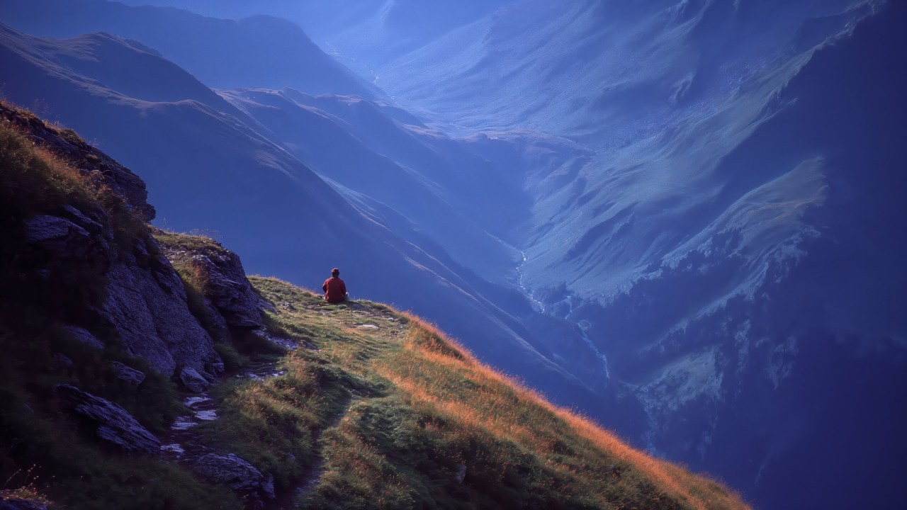 summit view wallpaper, retro, vintage travel, background for desktop wallpaper (horizontal)