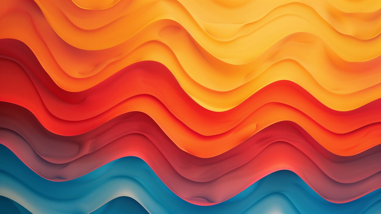 waves wallpaper, HD wallpaper, orange, background for desktop wallpaper (horizontal)