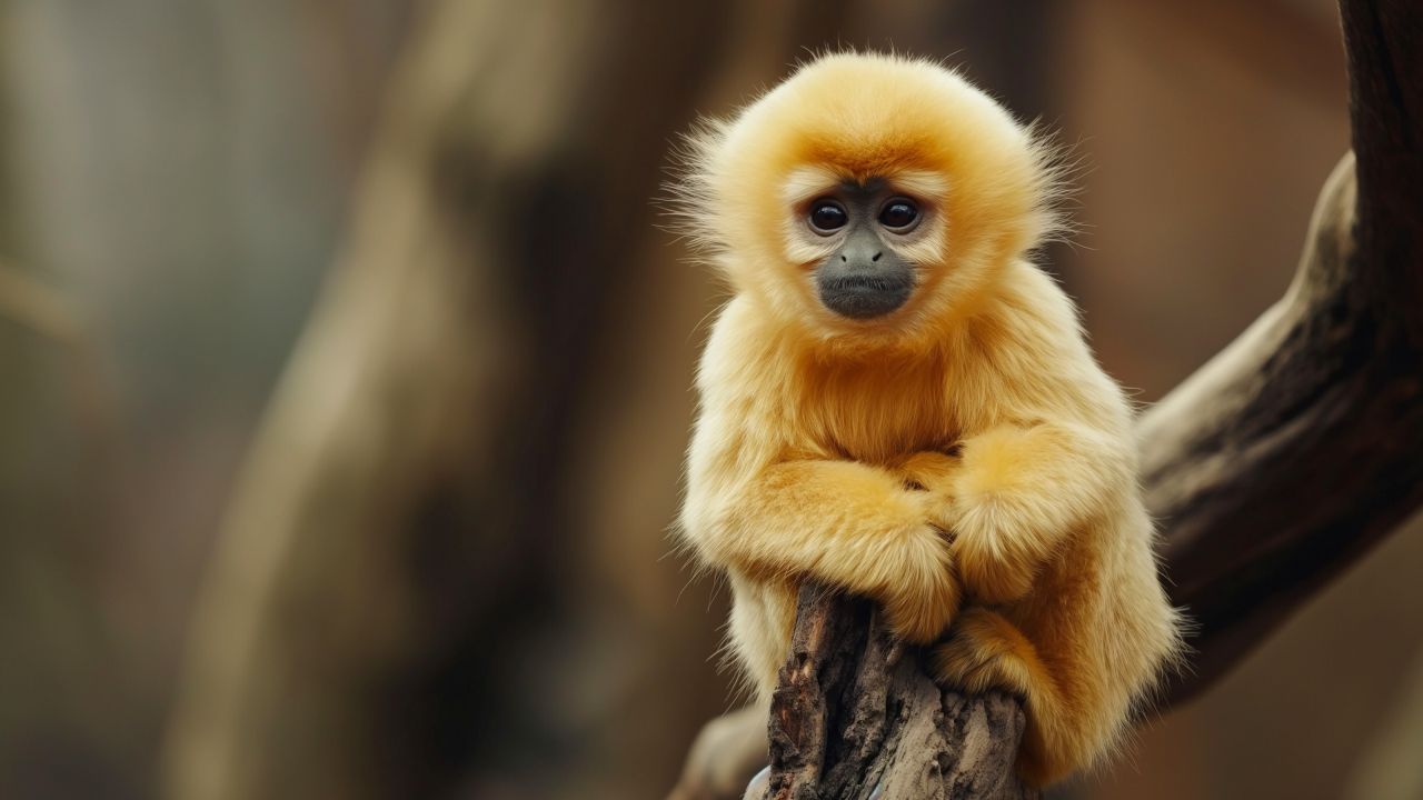 Snub-nosed monkey wallpaper, Wolong National Nature Reserve, wildlife, background for desktop wallpaper (horizontal)