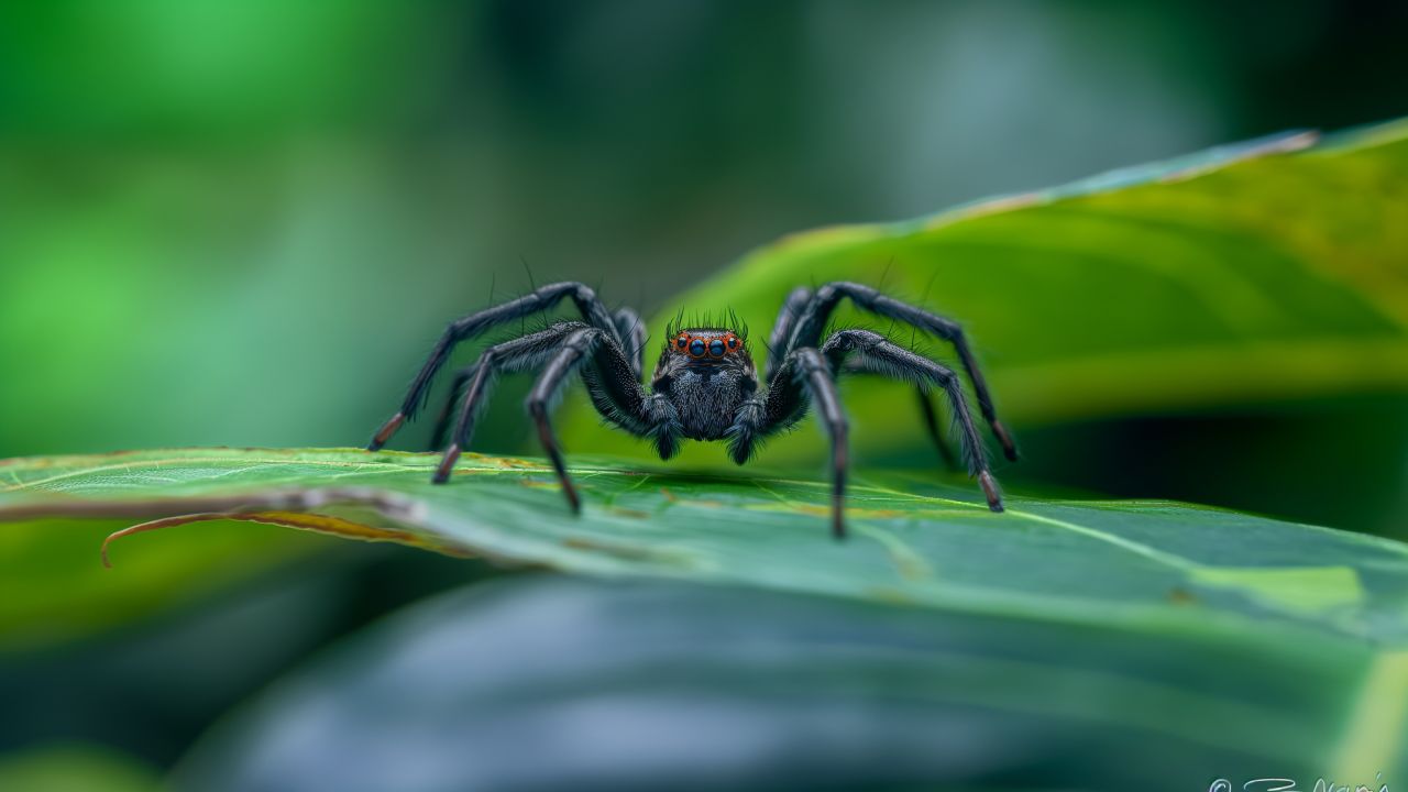 Spider with red eyes
