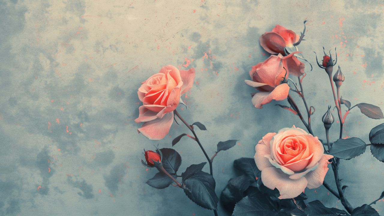 Roses wallpaper, pink, 8k wallpaper, background for desktop wallpaper (horizontal)