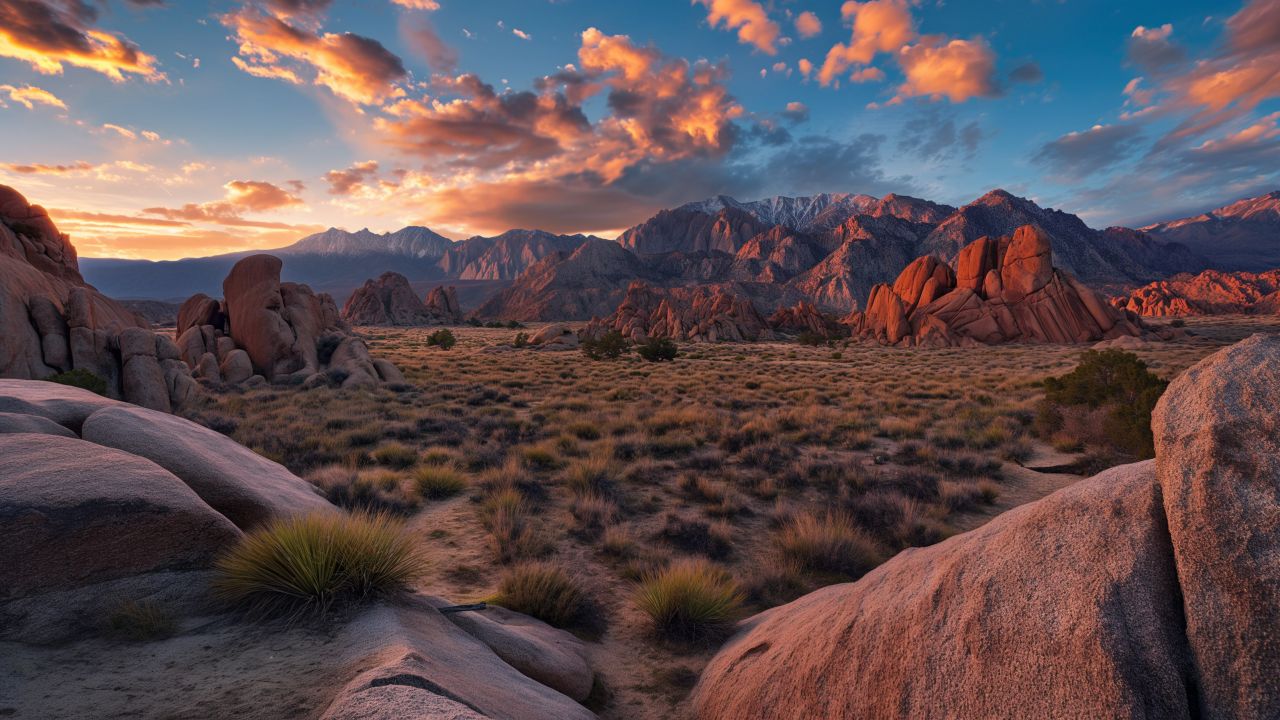 Alabama Hills wallpaper, mountains, 5k, background for desktop wallpaper (horizontal)