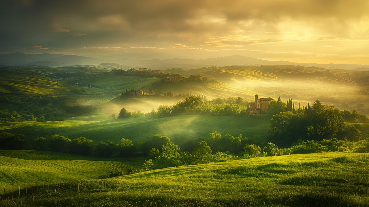 Tuscany wallpaper, beautiful landscapes, scenic vistas, background for desktop wallpaper (horizontal)
