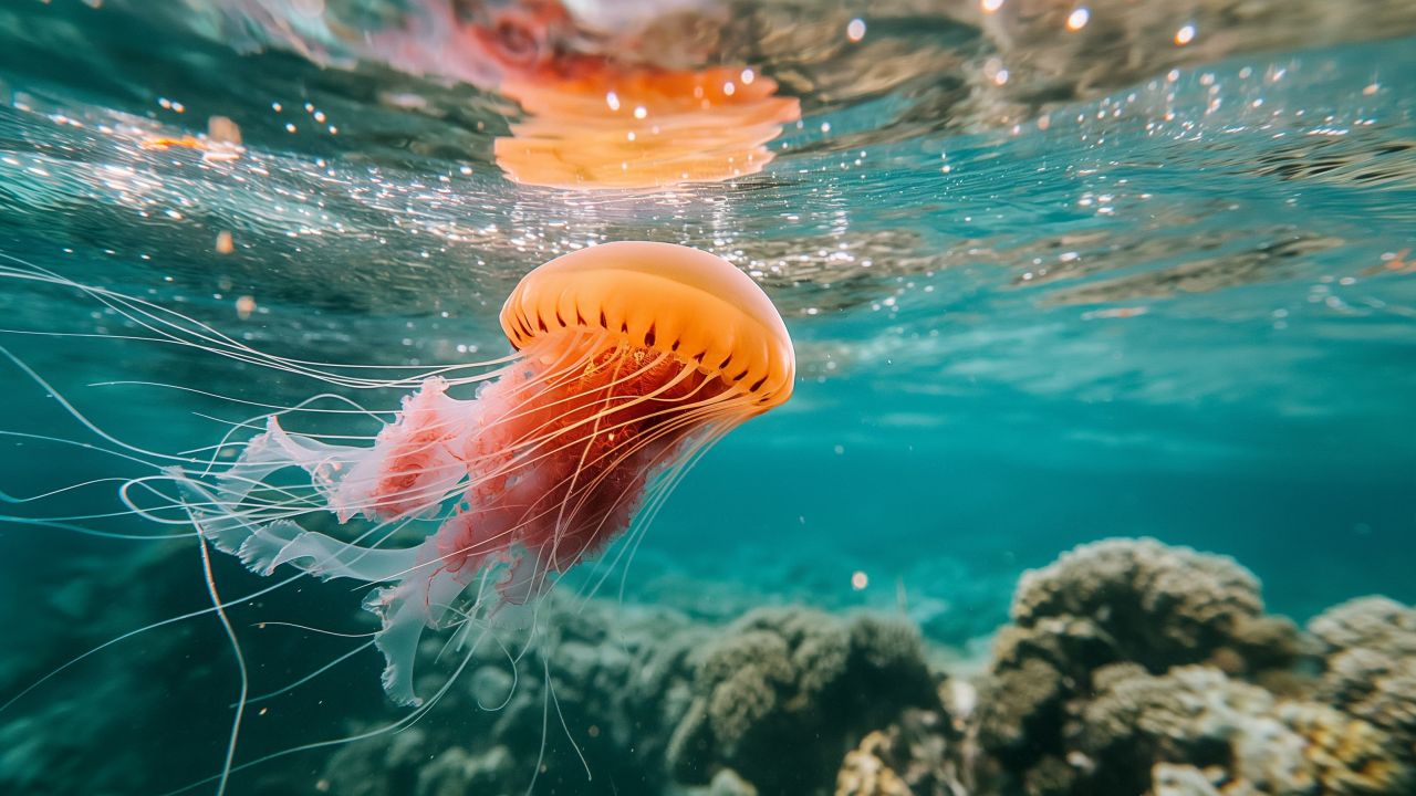 australian box jellyfish wallpaper, tourism, Indian Ocean, background for desktop wallpaper (horizontal)
