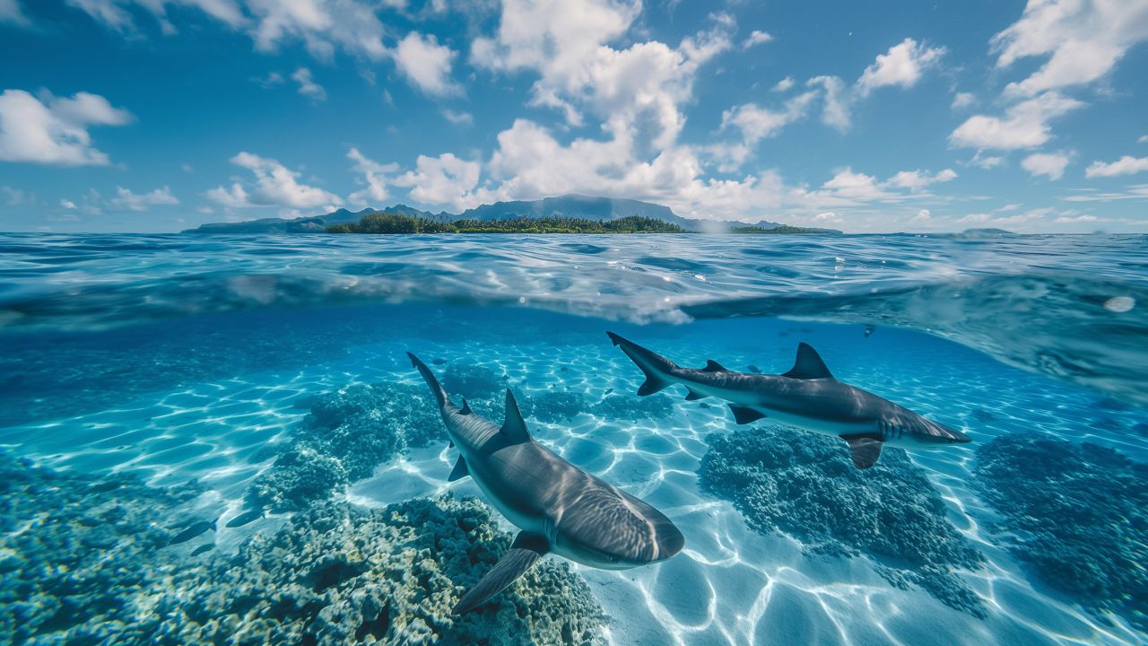 French Polynesia wallpaper, ocean adventure, booking trips, background for desktop wallpaper (horizontal)