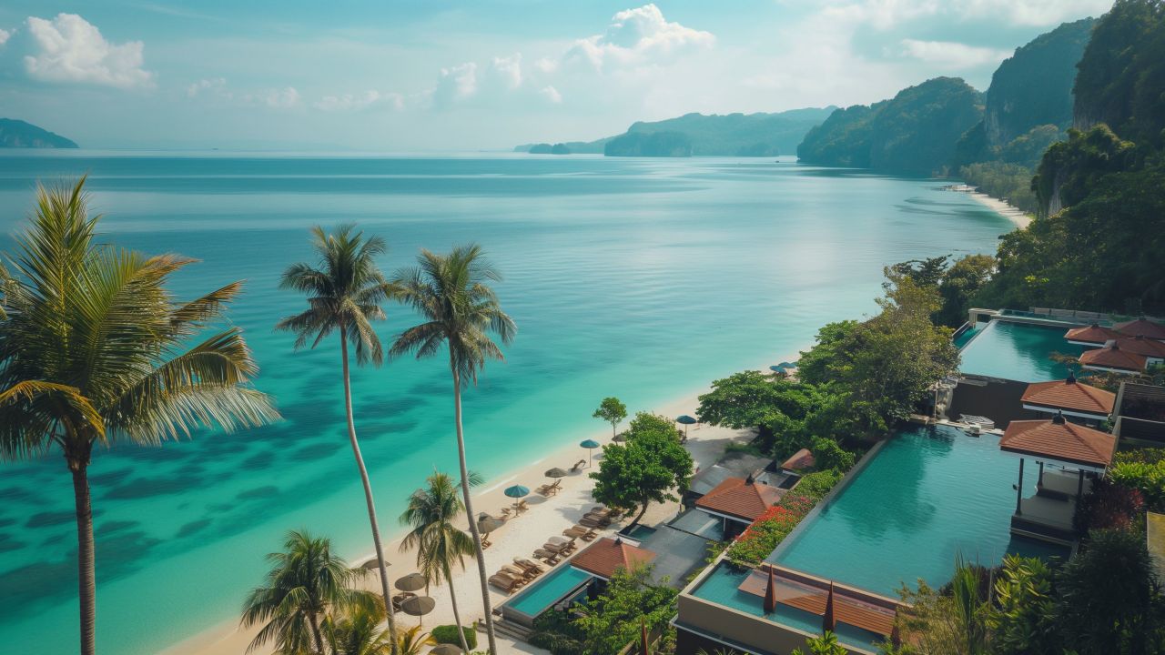 Thailand wallpaper, resort, seaside, background for desktop wallpaper (horizontal)