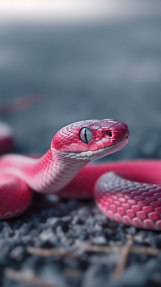 snake wallpaper, pink serpent, asphalt, background for mobile wallpaper (vertical)