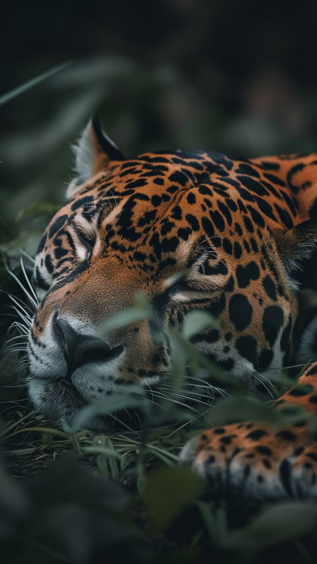 jaguar wallpaper, wild, endangered species, background for mobile wallpaper (vertical)