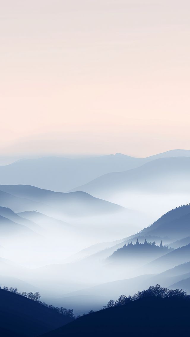landscape wallpaper, fog, 4k, background for mobile wallpaper (vertical)