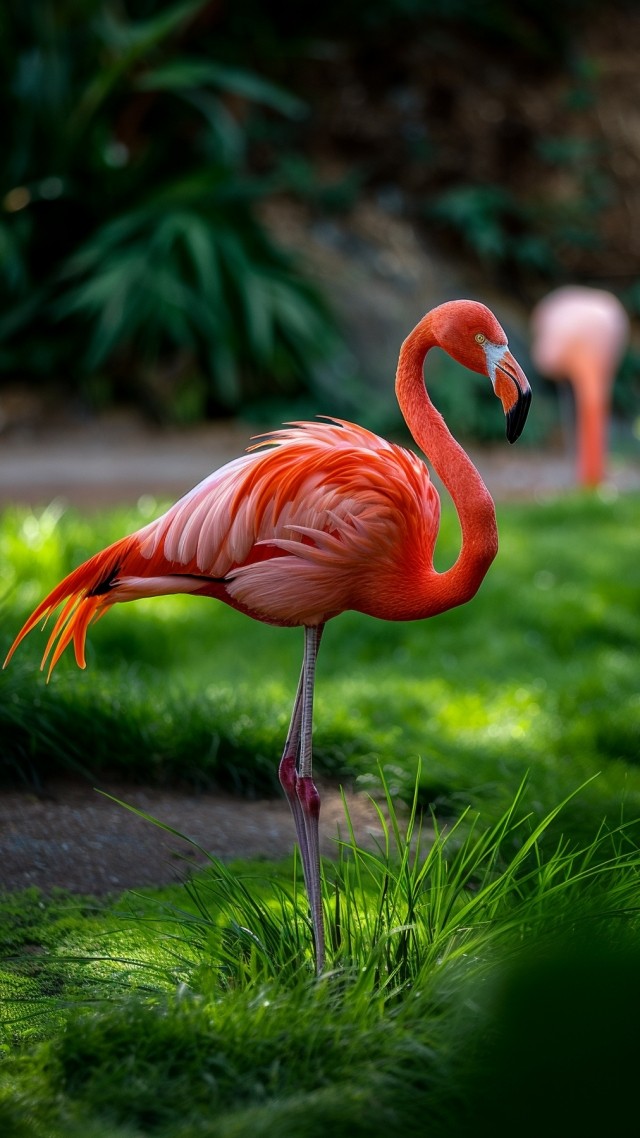 flamingo wallpaper, bird, Sun Diego, background for mobile wallpaper (vertical)