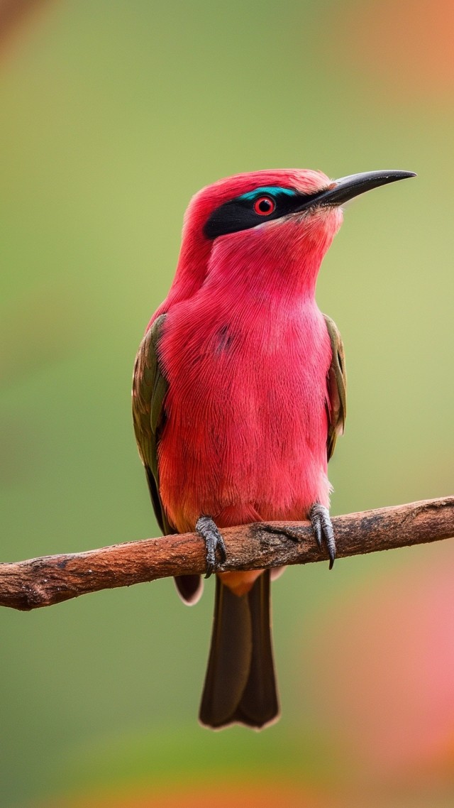 Northern carmine bee-eater wallpaper, vibrant pink, Central African Republic, background for mobile wallpaper (vertical)