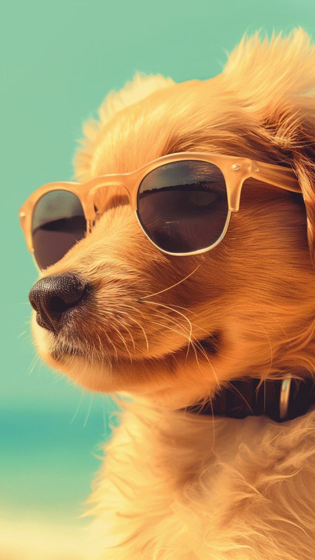 Dog wallpaper, summer, vacation, background for mobile wallpaper (vertical)