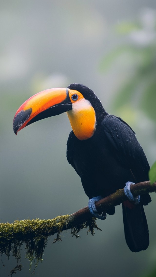 Toucan wallpaper, exotic wildlife, 4k resolution, background for mobile wallpaper (vertical)