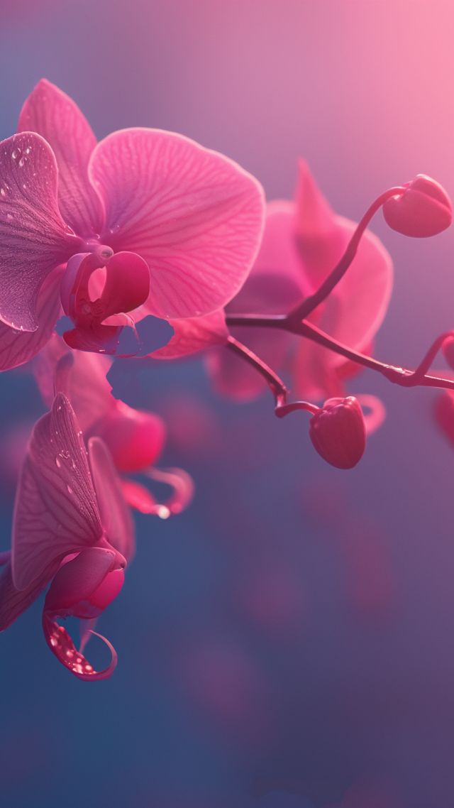 orchid wallpaper, blooming, exotic, background for mobile wallpaper (vertical)