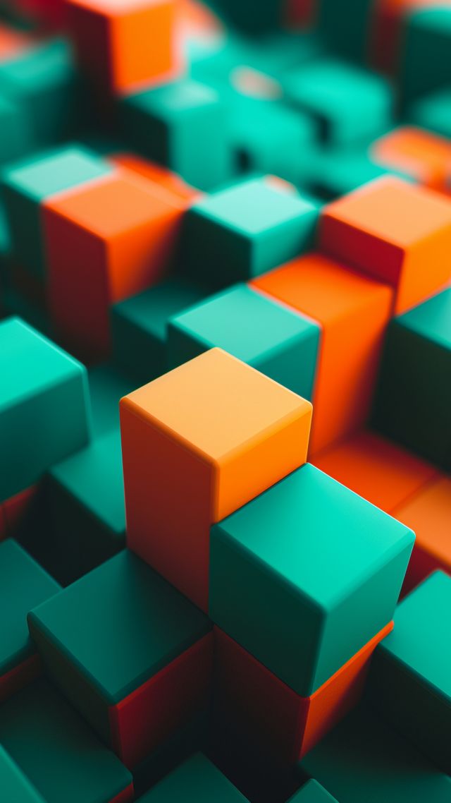 polygon wallpaper, vibrant, blue, background for mobile wallpaper (vertical)