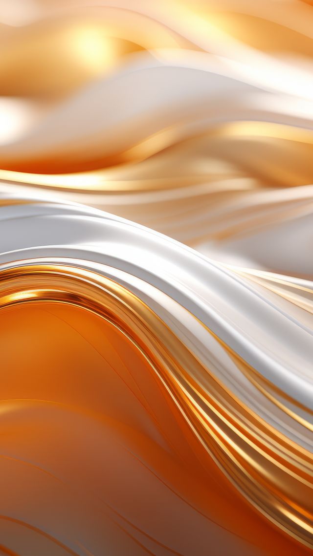 iPhone 15 wallpaper, tech, golden waves, background for mobile wallpaper (vertical)