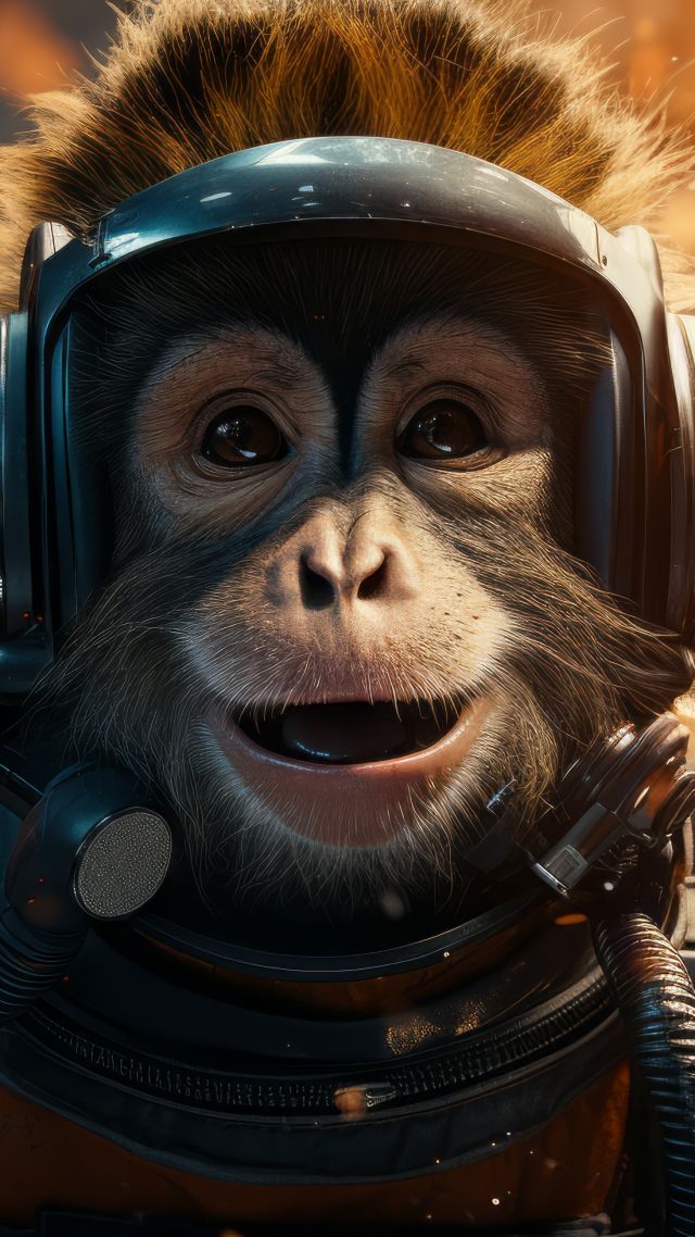 monkey wallpaper, 4k resolution, cosmic, background for mobile wallpaper (vertical)