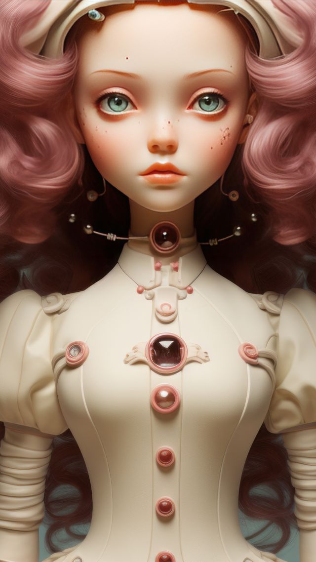 doll robot anatomy wallpaper, mechanical design, futuristic robot, background for mobile wallpaper (vertical)