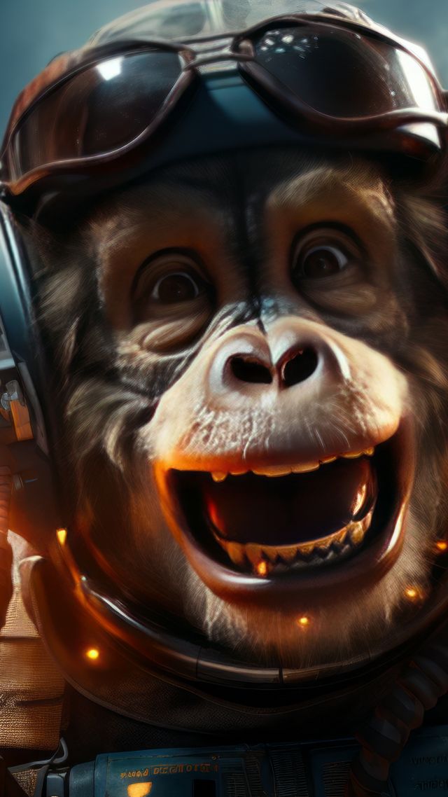 monkey wallpaper, space, cosmic, background for mobile wallpaper (vertical)