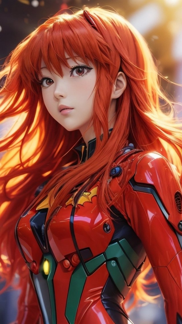 anime girl wallpaper, neon lights, anime character, background for mobile wallpaper (vertical)