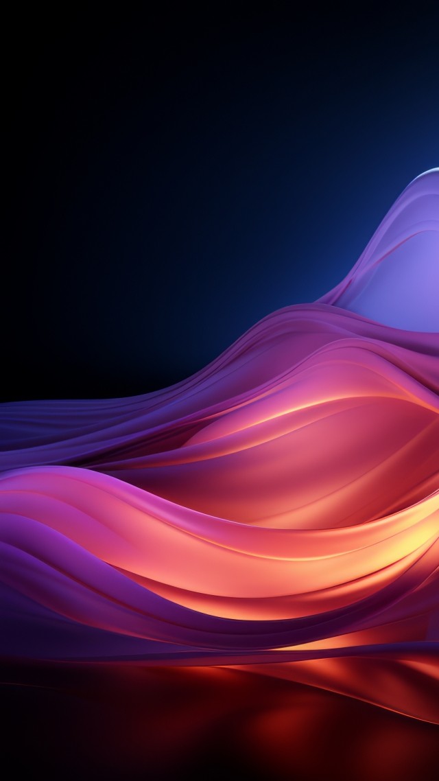waves wallpaper, iOS 17, fluid, background for mobile wallpaper (vertical)