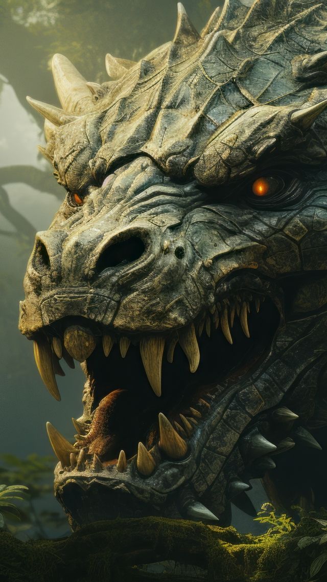 dragon wallpaper, mythical creature, magic, background for mobile wallpaper (vertical)