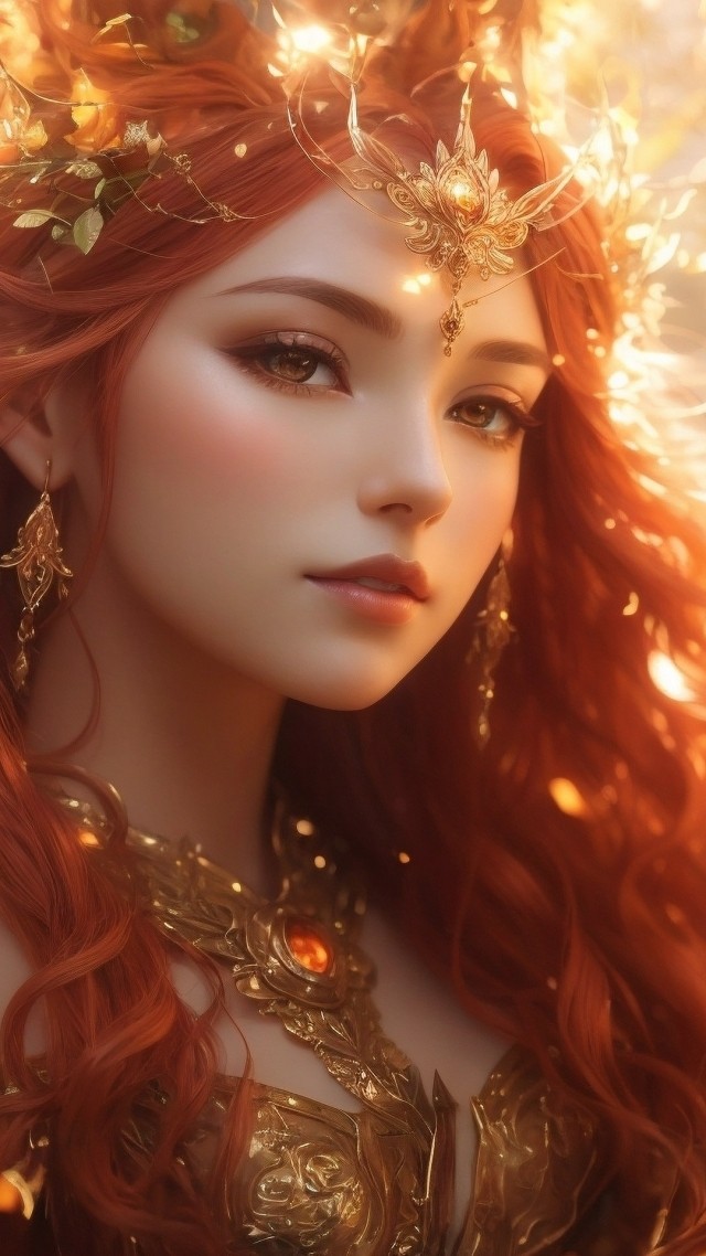 anime girl wallpaper, red-haired character, anime aesthetics, background for mobile wallpaper (vertical)