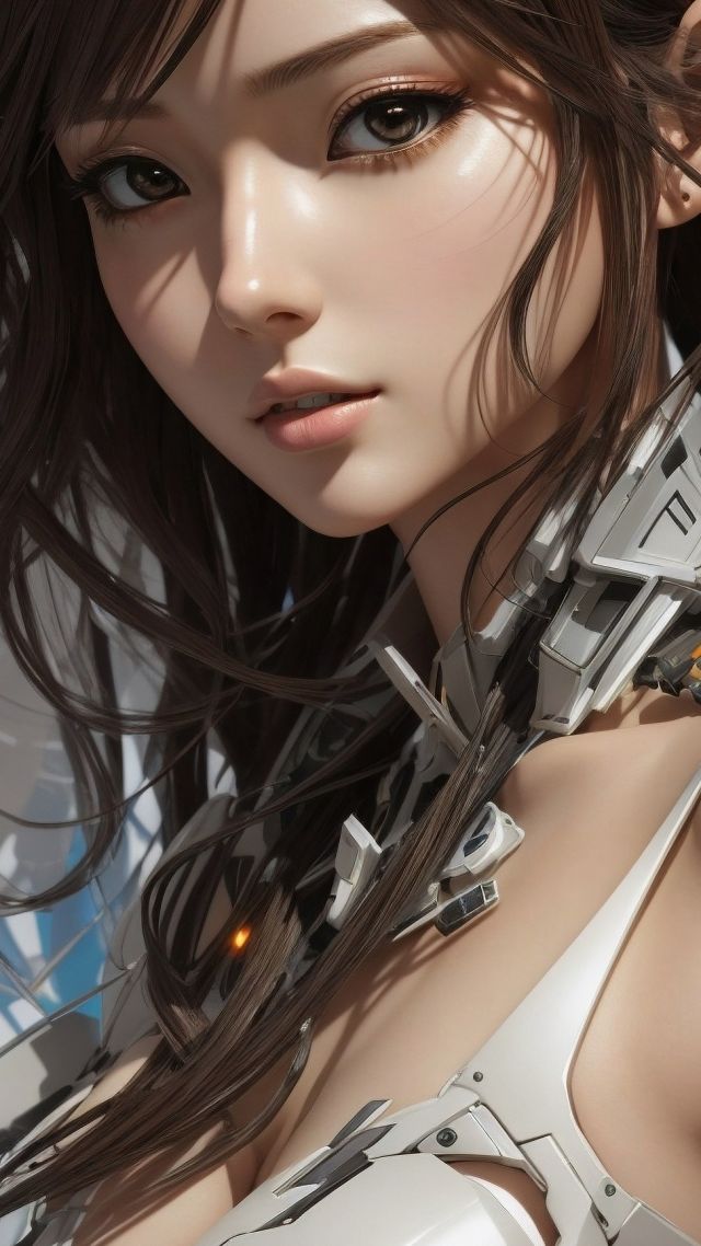 anime girl wallpaper, neon lights, high-tech, background for mobile wallpaper (vertical)