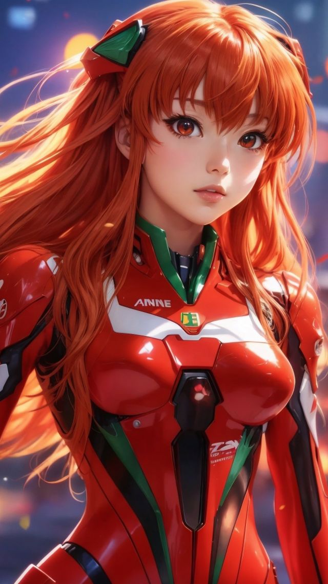 anime girl wallpaper, red-haired character, sci-fi anime, background for mobile wallpaper (vertical)