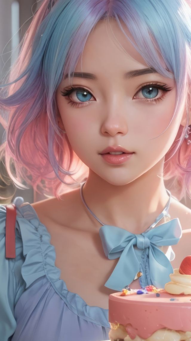 anime girl wallpaper, sweet treat, bakery, background for mobile wallpaper (vertical)