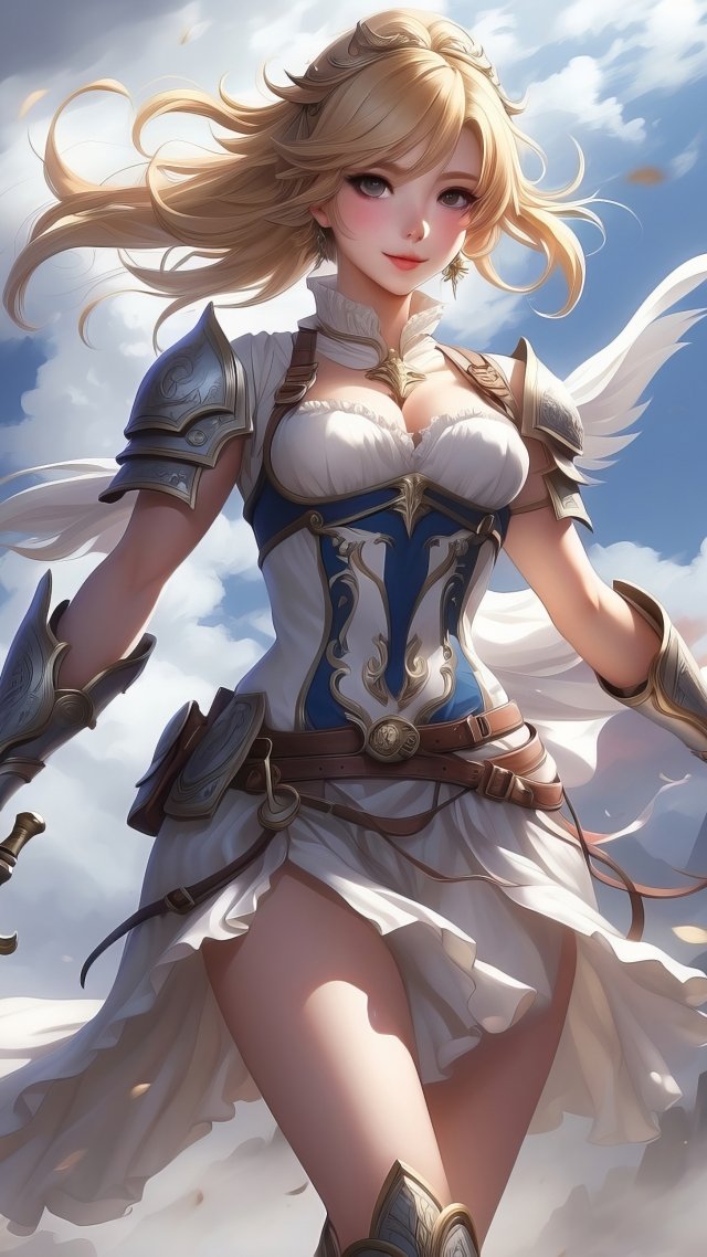 anime girl wallpaper, fantasy princess, digital art, background for mobile wallpaper (vertical)