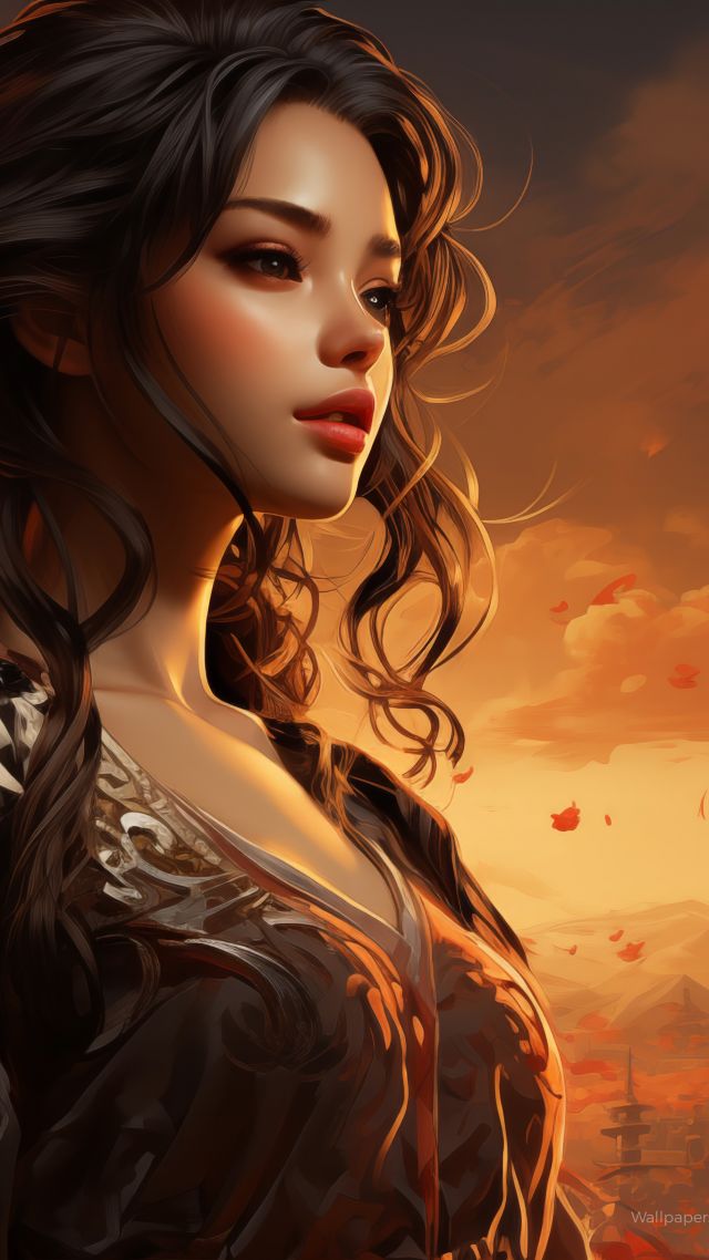 anime girl wallpaper, magical landscape, enchanting scenery, background for mobile wallpaper (vertical)