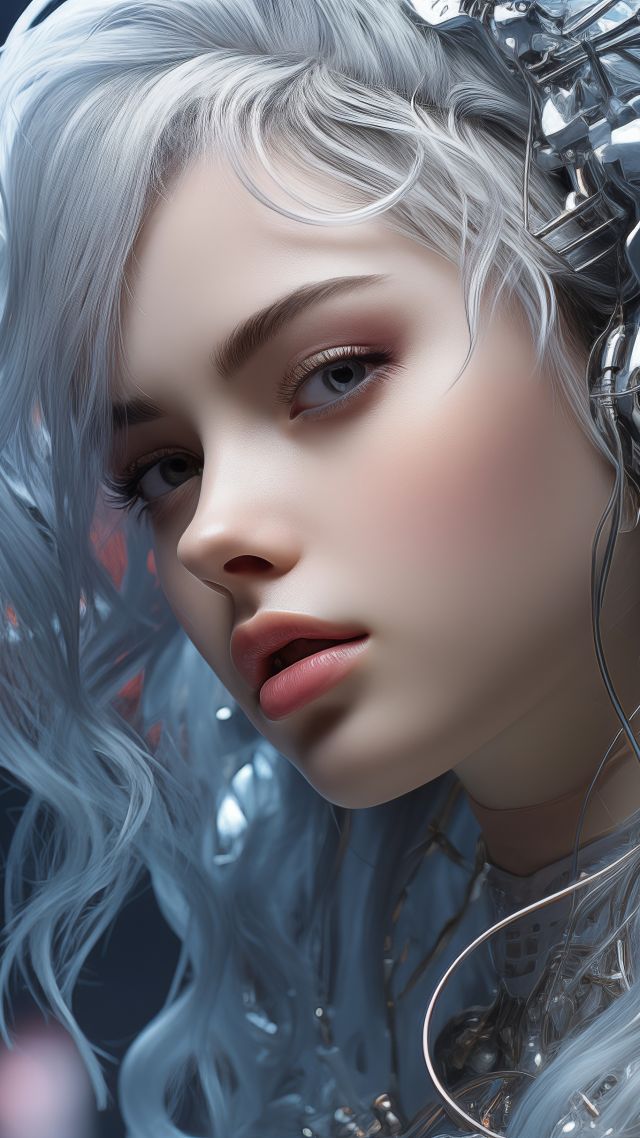 anime girl wallpaper, neon lights, virtual reality, background for mobile wallpaper (vertical)