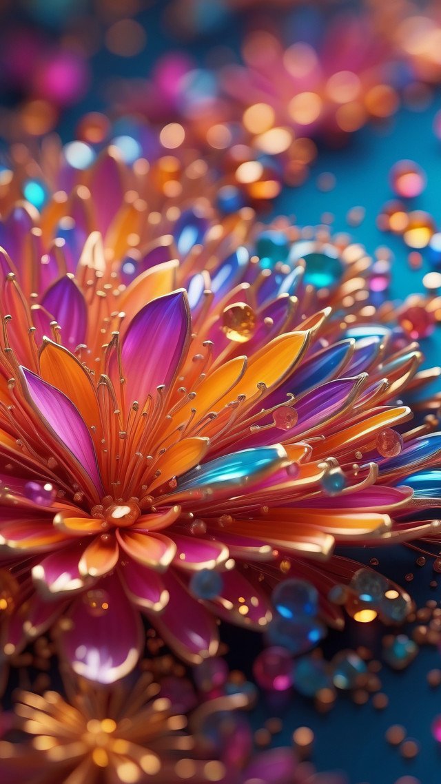 glass wallpaper, colorful, gems, background for mobile wallpaper (vertical)