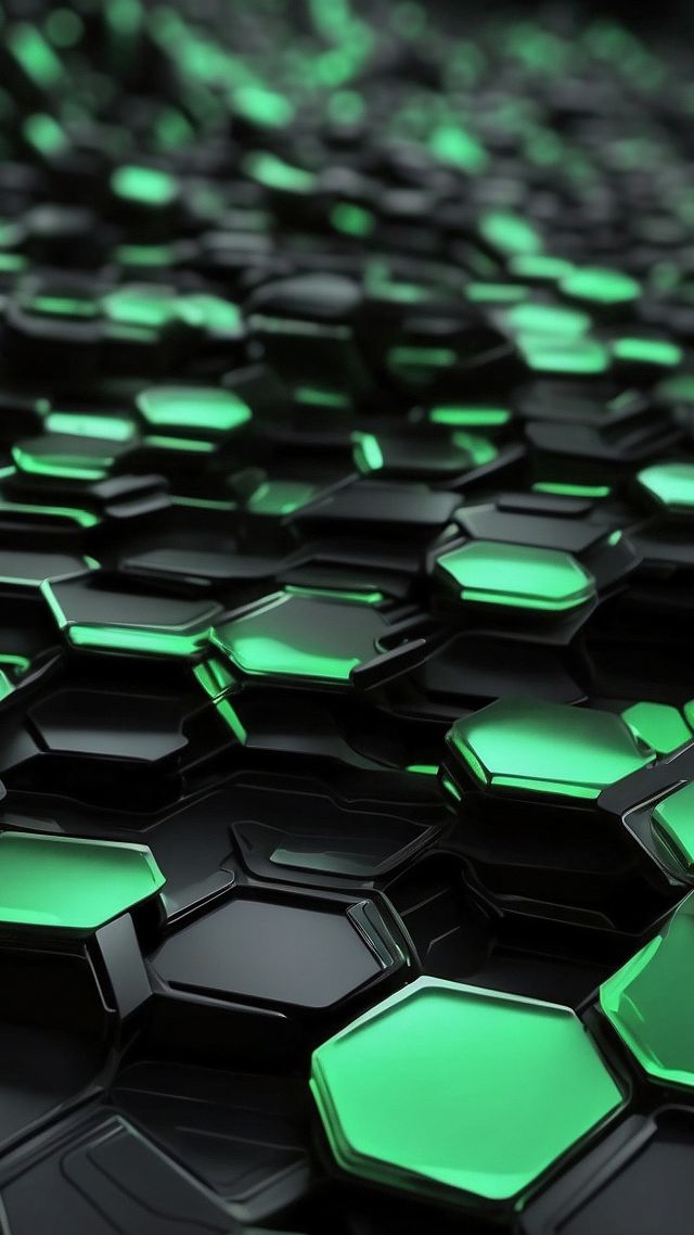green wallpaper, black, obsidian, background for mobile wallpaper (vertical)