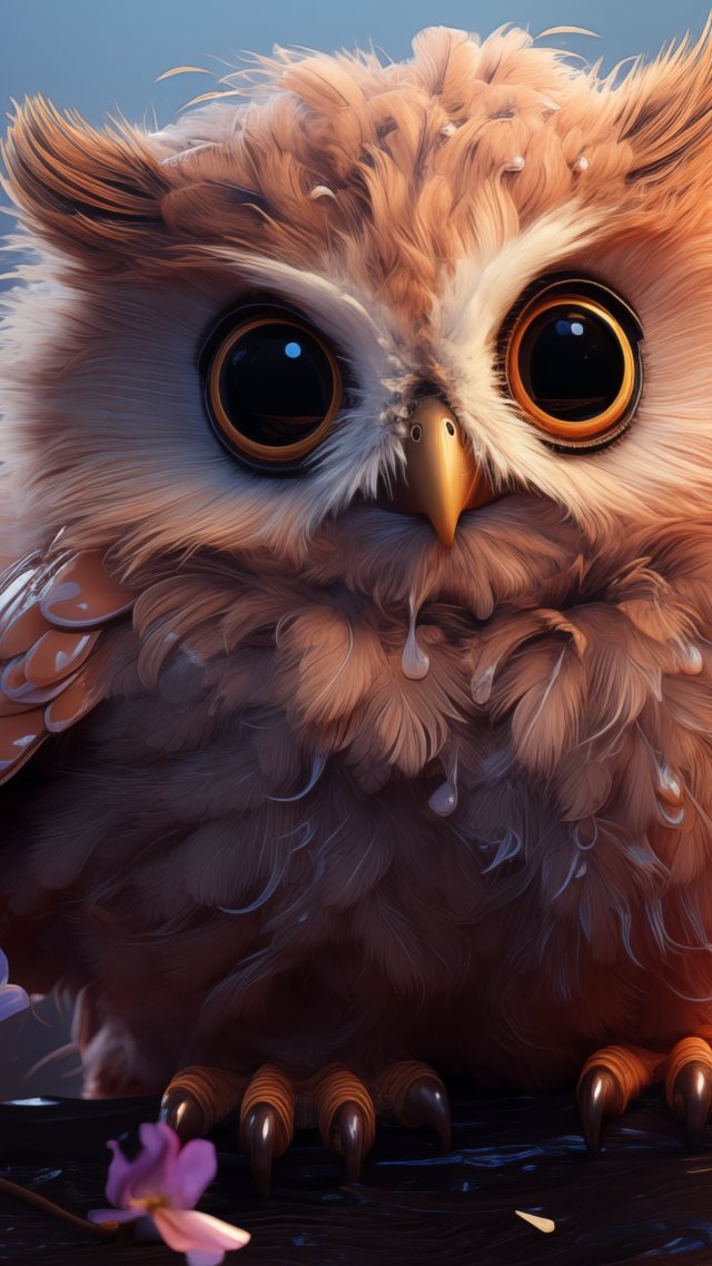 user avatar wallpaper, nocturnal bird, night predator, background for mobile wallpaper (vertical)