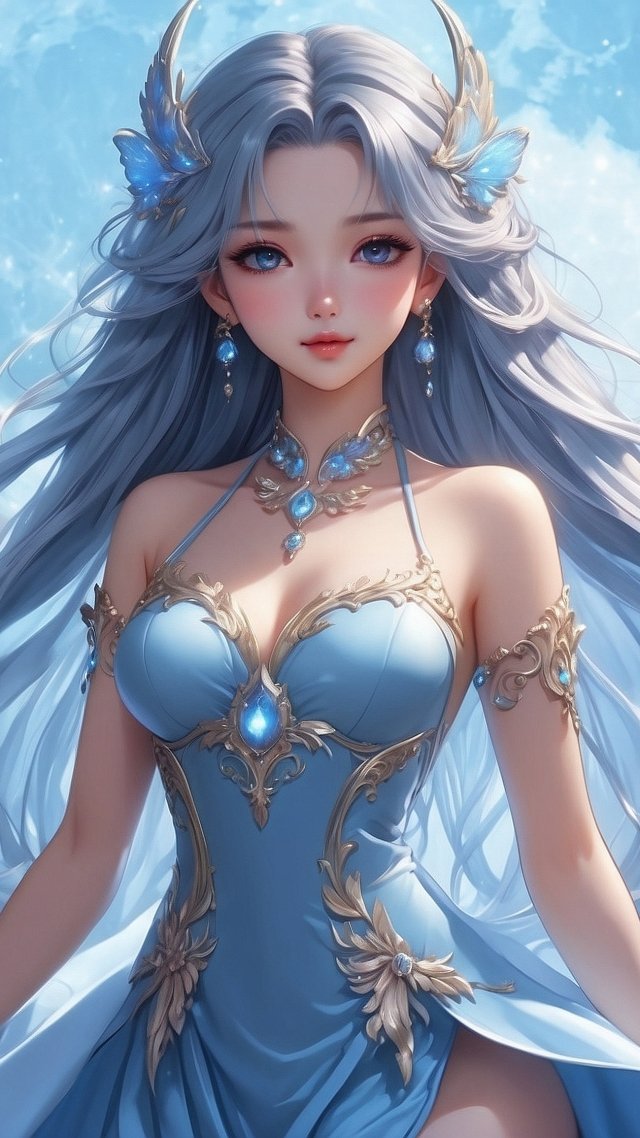 anime girl wallpaper, celestial, fantasy, background for mobile wallpaper (vertical)