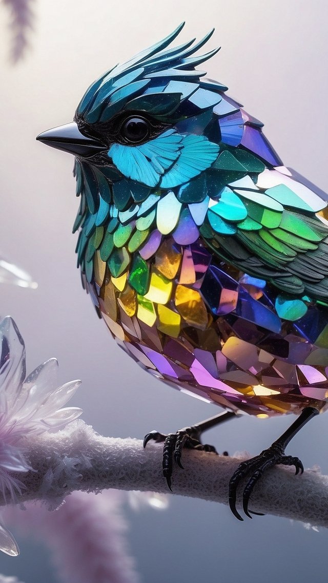 bird wallpaper, frozen, snow, background for mobile wallpaper (vertical)