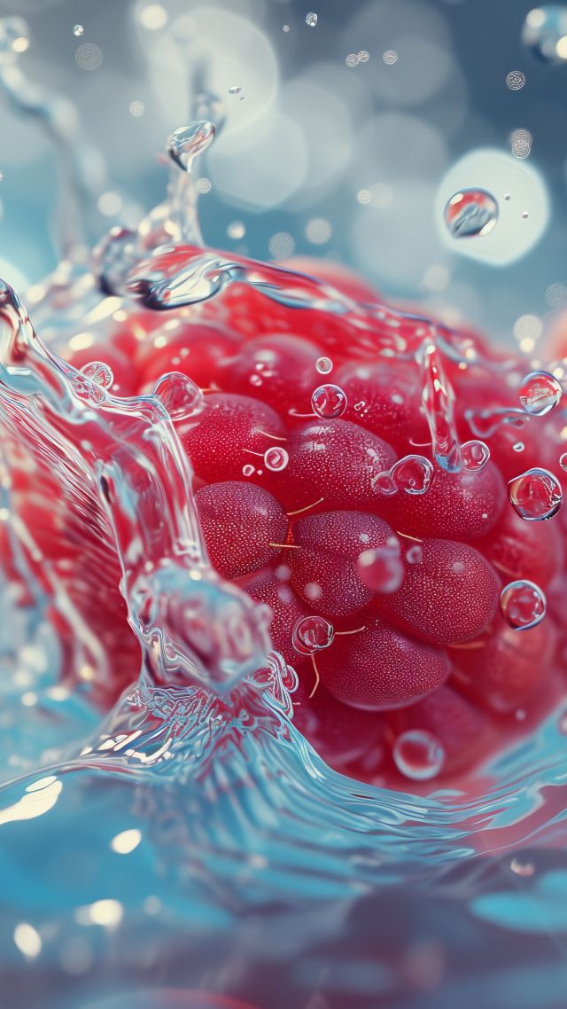 raspberry wallpaper, red, juicy, background for mobile wallpaper (vertical)