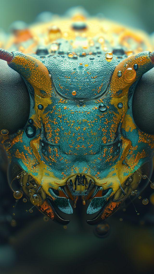 grasshopper wallpaper, close-up, detailed, background for mobile wallpaper (vertical)