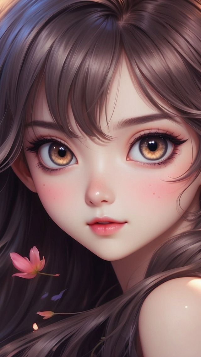 anime girl wallpaper, floral, vibrant colors, background for mobile wallpaper (vertical)