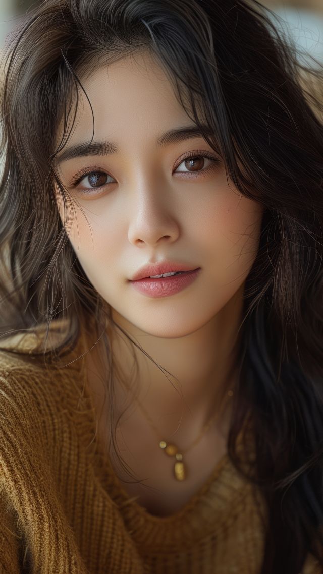 girl wallpaper, young woman, casual style, background for mobile wallpaper (vertical)