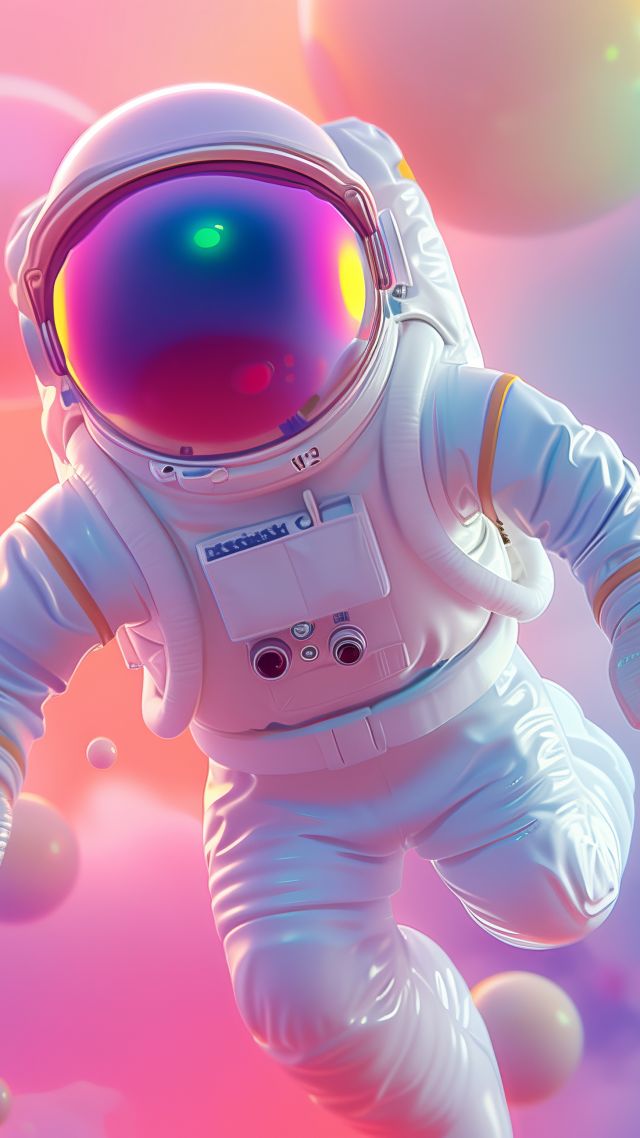 astronaut wallpaper, space, pink, background for mobile wallpaper (vertical)