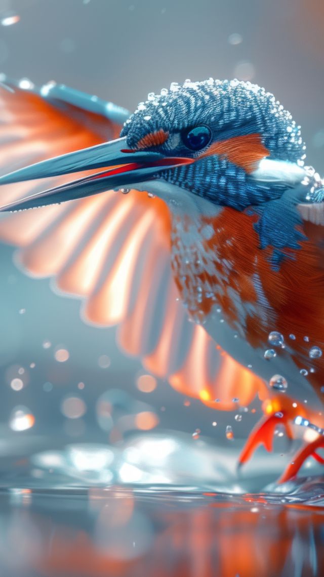 Colibri wallpaper, macro photography, close-up, background for mobile wallpaper (vertical)