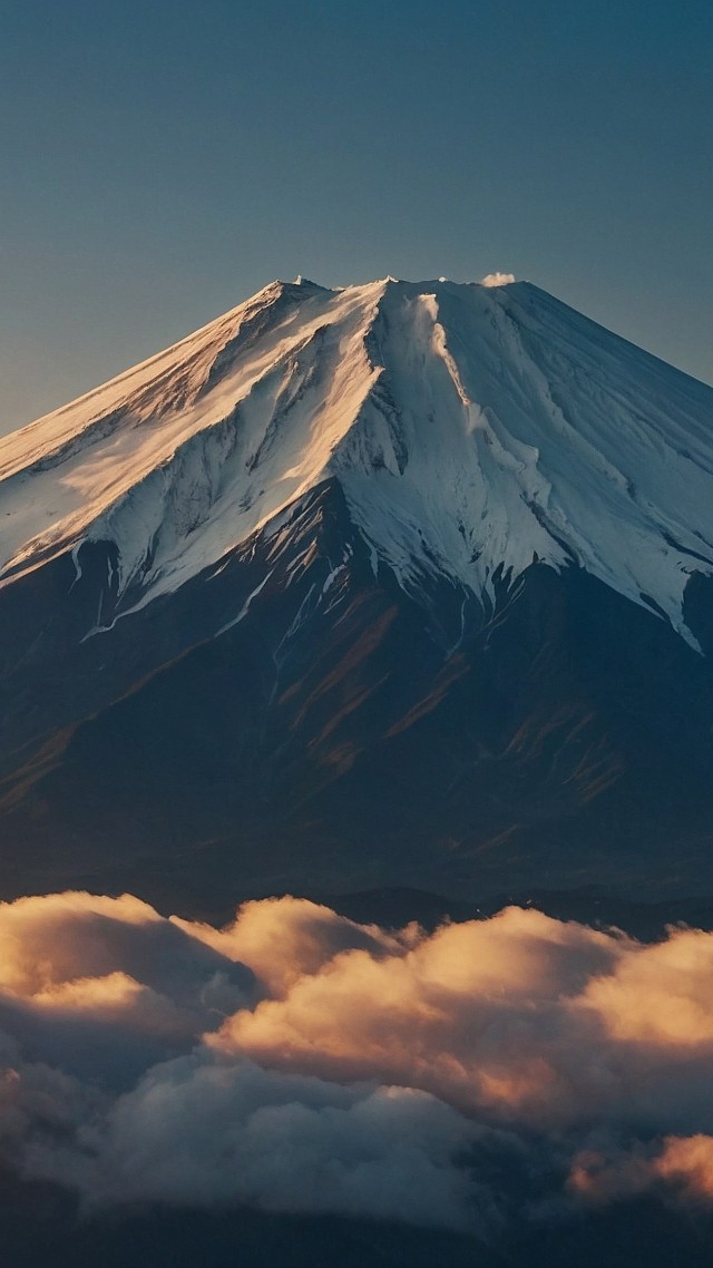 mountain wallpaper, snow-capped, peak, background for mobile wallpaper (vertical)