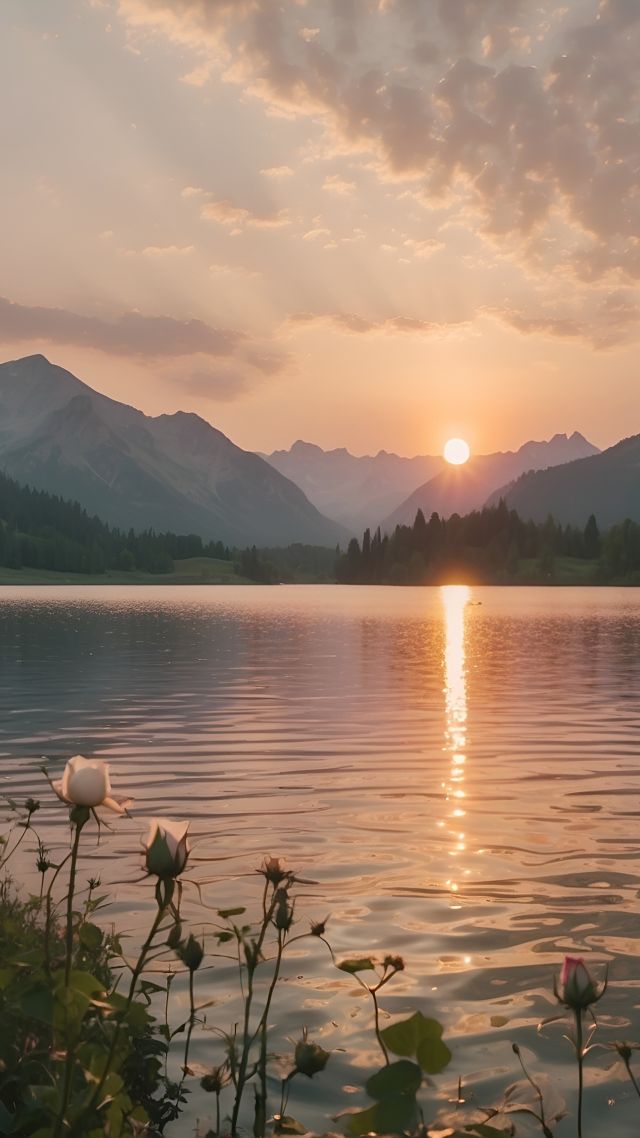 lake wallpaper, mountain peaks, reflection, background for mobile wallpaper (vertical)