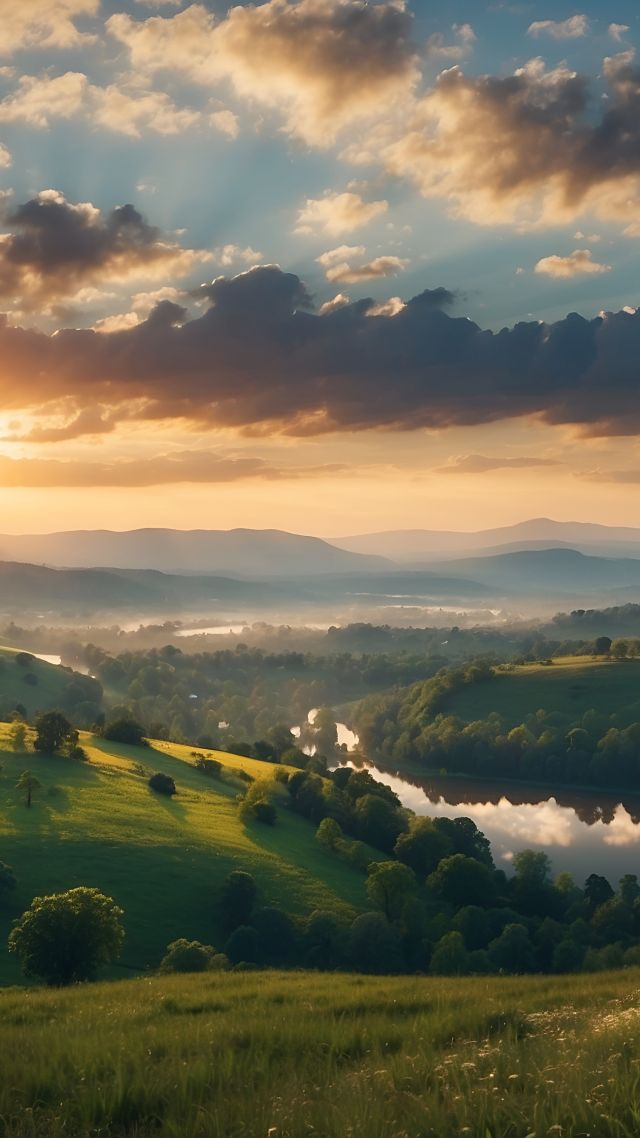 meadows wallpaper, twilight, natures palette, background for mobile wallpaper (vertical)