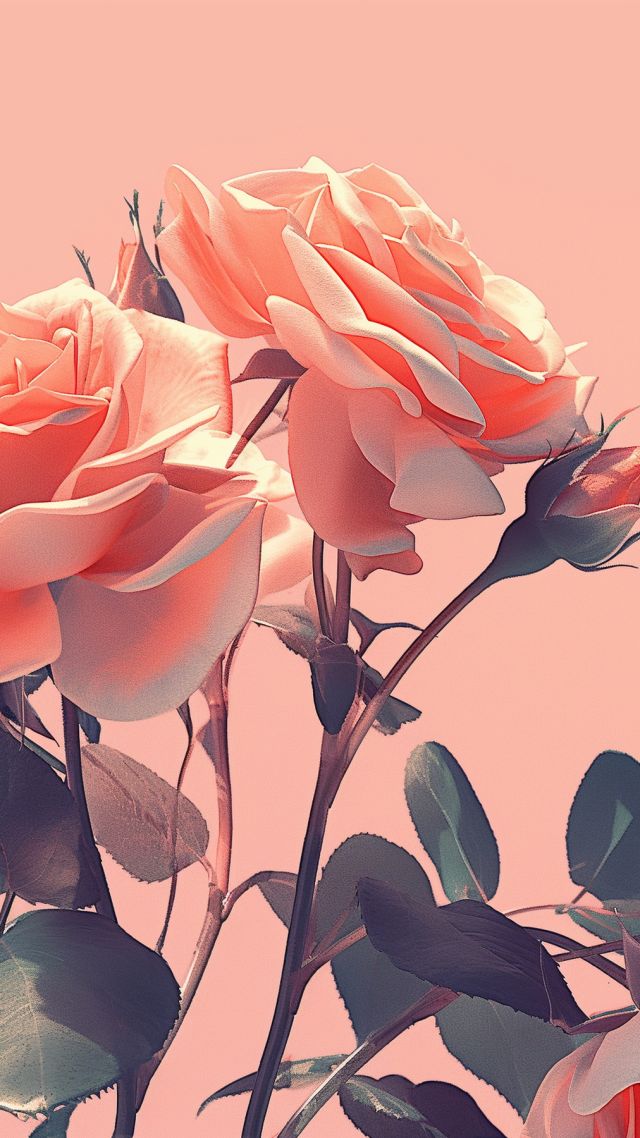 rose wallpaper, romantic, flower, background for mobile wallpaper (vertical)