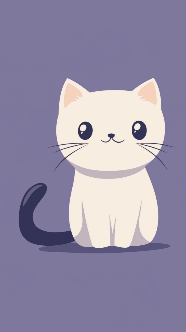 kitten wallpaper, minimalist, solid color background, background for mobile wallpaper (vertical)